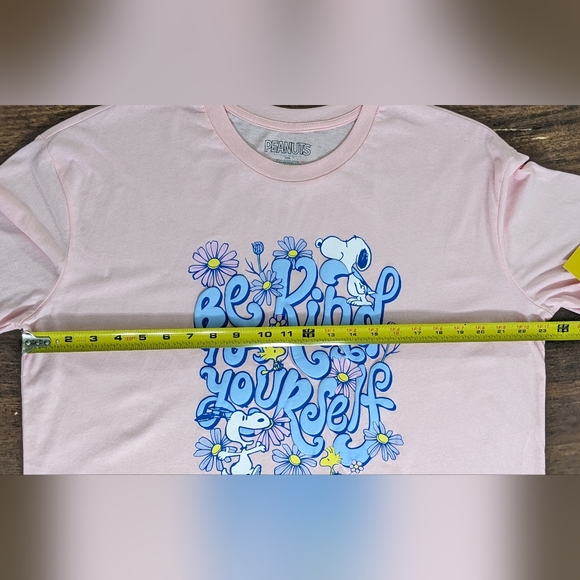 XXXL Peanuts Snoopy Women's Be Kind To Yourself Pink Boyfriend Graphic T-Shirt - Picture 3 of 5